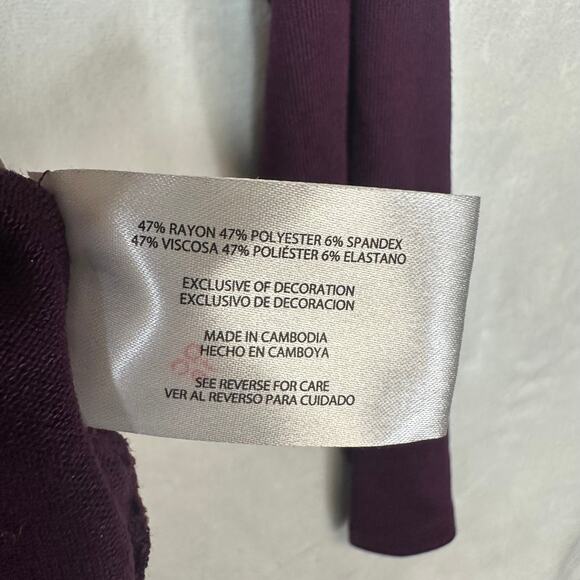 NWT Banana Republic Large Purple Long Sleeve Scoop Neck Pullover Top Active - Picture 7 of 9
